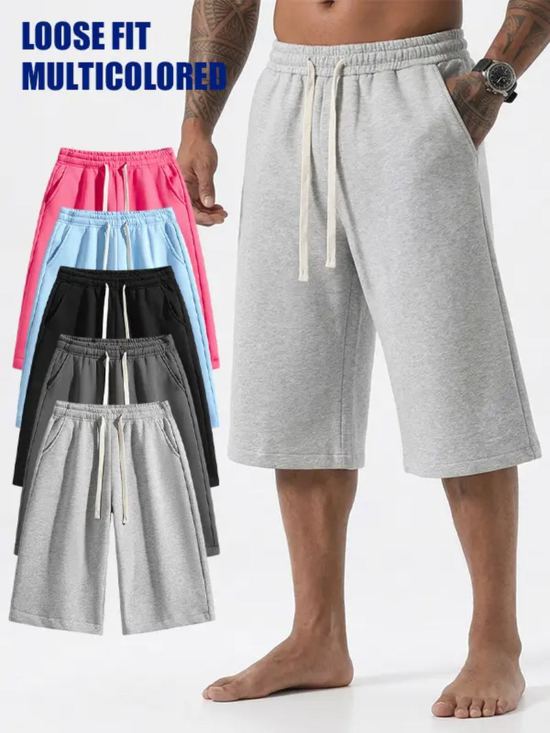 Summervibes Men’S Solid Color Shorts, Men’S Bermuda Shorts, Athletic Casual Shorts with a Belt and Pockets, Breathable Summer Casual Wear for Men, Summer Shorts, Spring New Release